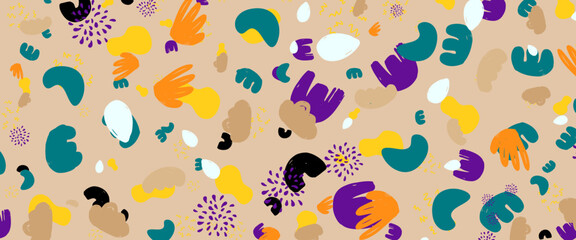 Vector colorful simple flat abstract organic banner