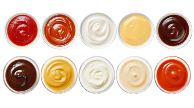 Set of dipping sauce, salsa sauce