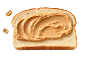 Slice of Bread with Peanut Butter isolated on Transparent Background - A Tasty Peanut Butter Snack, PNG