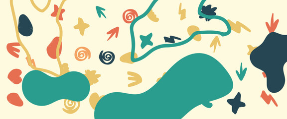 Vector colorful simple flat abstract organic banner