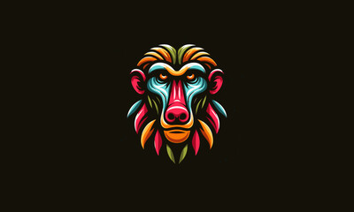 head baboon clown vector illustration mascot design