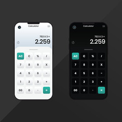 Calculator UI design with a cool cellphone appearance