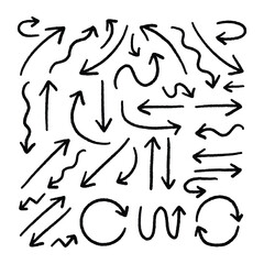 Set of arrow hand drawn vector