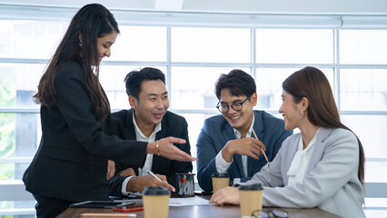 asian business people working at office
