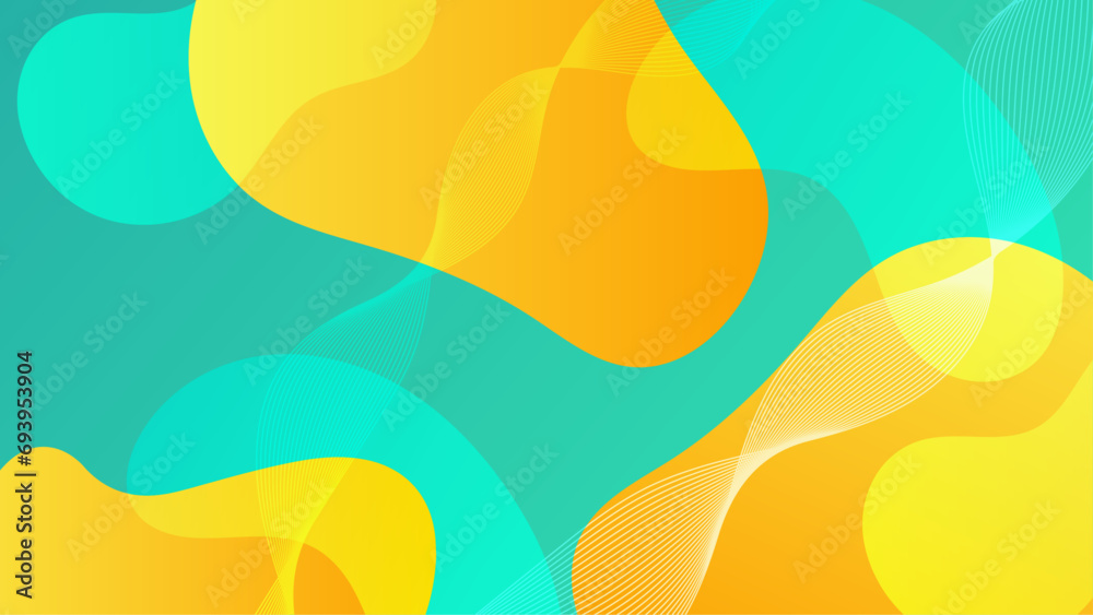 Wall mural green and yellow vector abstract creative background in minimal and simple trendy style - Wall murals
