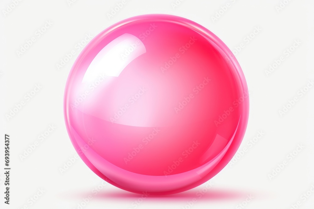 Poster A shiny pink sphere on a white background. Perfect for adding a pop of color to any design