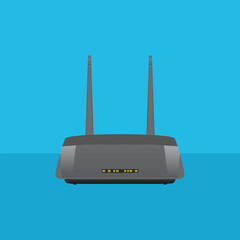 blue background wifi router vector