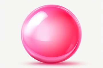 A shiny pink sphere on a white background. Perfect for adding a pop of color to any design