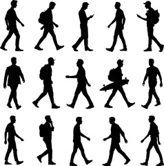walking man silhouettes