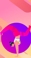 Practicing yoga, physical and mental health, flat vector character concept, operation hand drawn illustration
