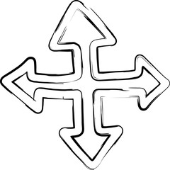 Hand drawn arrows brush. Design element