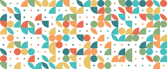 Colorful colourful vector flat mosaic banners with shapes