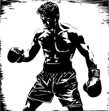 silhouette of a boxer