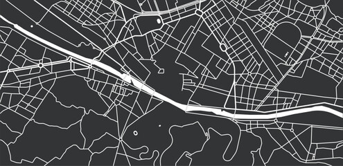 Layered editable vector illustration outline Map of Florence,Italy