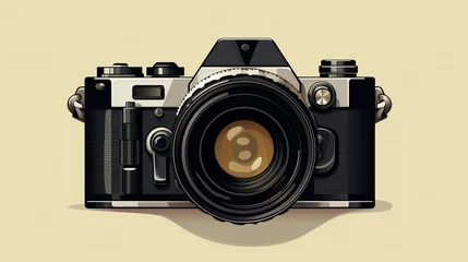 Deurstickers Vintage film photo camera. Retro style toned picture. Minimalistic concept © © Raymond Orton