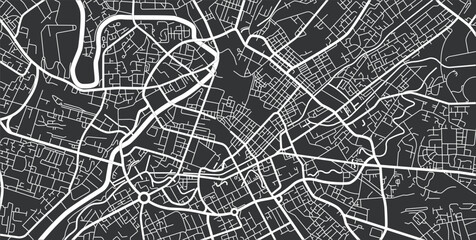 Layered editable vector illustration outline of Manchester,Britain.