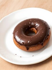 chocolate donut on a plate
