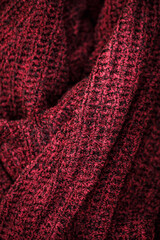 Red fabric, macro view of red fabric, fabric for making clothes