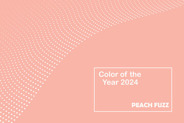 Abstract background with peach blossom 2024. Peach fluffy color. Can be used for banner, poster, background, card, cover. Color concept. Vector illustration
