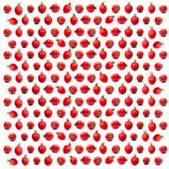 Seamless pattern red ripe tomatoes. Tomato isolated on white background. Organic flat lay tomatoes.