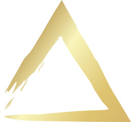 Gold triangle drawn with a brush. Elements for design
