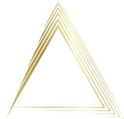 Gold triangle drawn with a brush. Elements for design