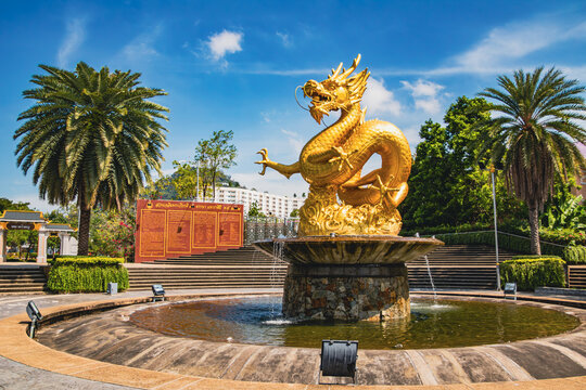 Golden Dragon Monument in Phuket Old Town, Thailand