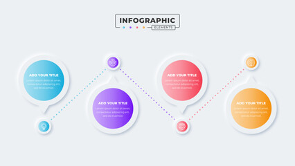 Vector business process infographic design template with 4 steps or options