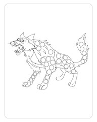 Wolf Dot Marker, Cute Animals Dot Marker Coloring Pages.