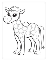 Camel Dot Marker, Cute Animals Dot Marker coloring pages for kids.