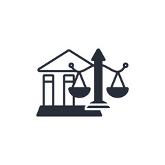 Court icon. vector.Editable stroke.linear style sign for use web design,logo.Symbol illustration.