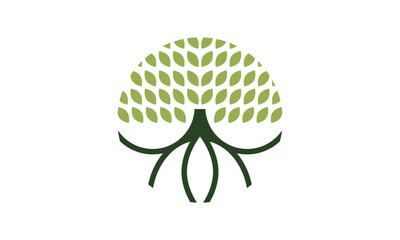 Botanical nature icon set. Modern tree logos. Plant symbols.