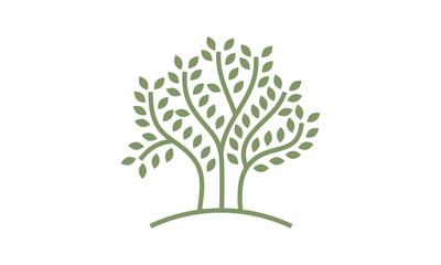 Botanical nature icon set. Modern tree logos. Plant symbols.