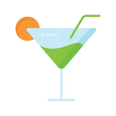 A glass of fresh drink with piece of lemon showing concept icon of party drink