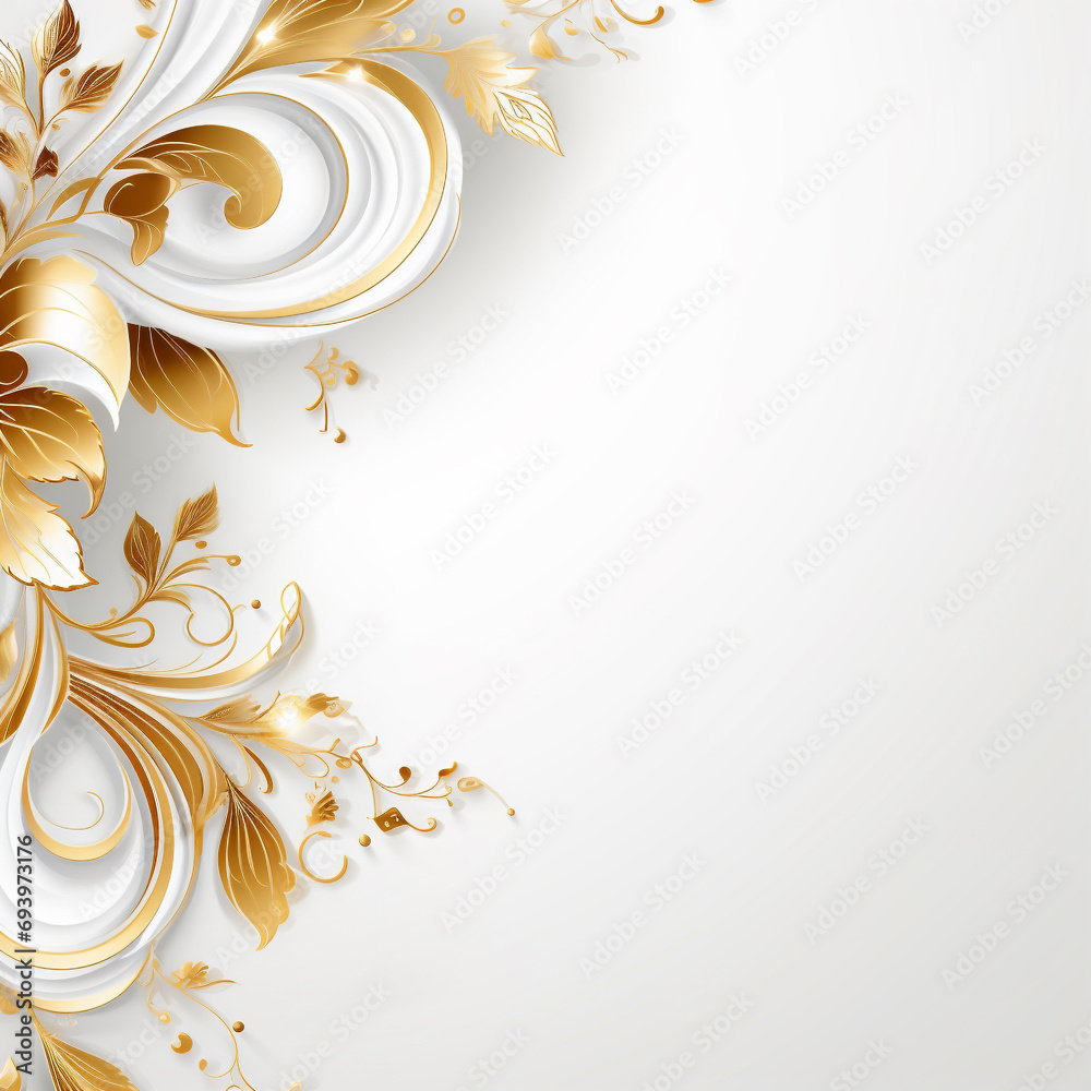 Poster abstract background with gold and white elements