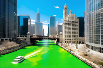 Chicago River dyeing, St. Patrick's Day in Chicago