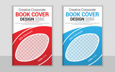 Vector corporate book cover design or modern business annual report book cover template