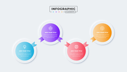Fototapeta premium Vector business label infographic design template with 4 steps or options