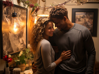 Couple Celebrating New Years with Tones of Black & Gold
