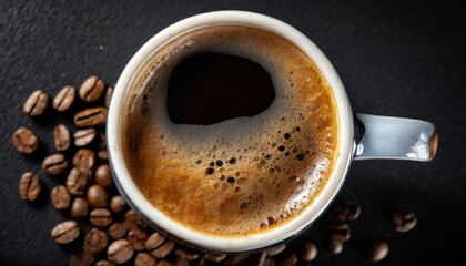 Obraz na płótnie Canvas Cup of coffee over black background 