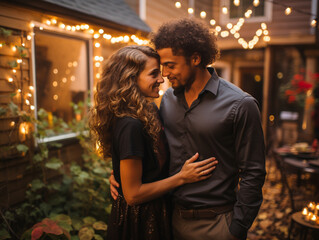 Couple Celebrating New Years with Tones of Black & Gold