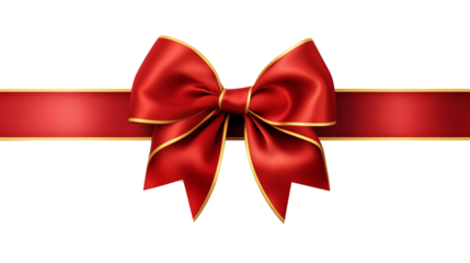Red Ribbon with gold outlines
