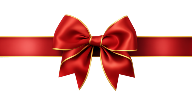 Red Ribbon with gold outlines