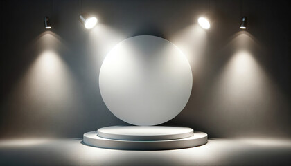 Gray background for product presentation with beautiful lights and shadows
