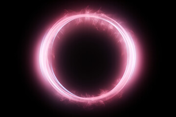 Pink Glowing Ring with Particle Effects - obrazy, fototapety, plakaty