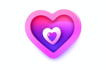 Heart shaped icon isolated on white background. A big and a small heart. Emoji, chat and social network. Heart icon purple pink color