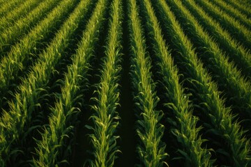 Aerial view of a corn field