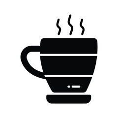A hot tea cup vector icon design, hot beverage concept
