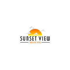 sunset logo with white background