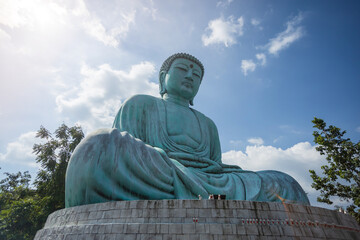 Fototapeta premium Big Buddha Daibutsu (Japanese style) at Wat Phra That Doi Phrachan, Lampang Province.